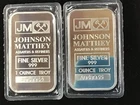 Johnson Matthey 1 Oz Silver Bar Sealed Gem BU Lot of 2 Consecutive #  B0452
