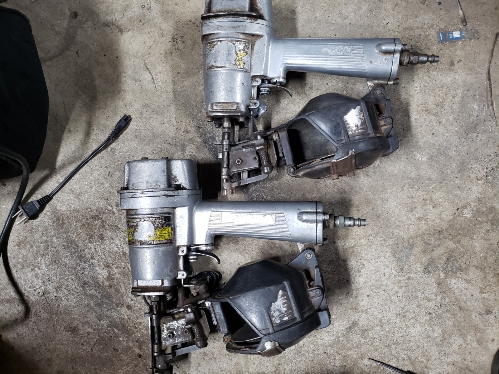 2 Hitachi Coil Roofing Nailer 1 3/4” Set Of 2 Used For Parts Or Repair