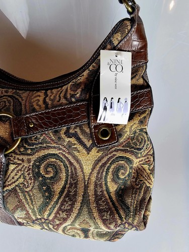 Borsa a mano Nine West Nine & Co marrone marrone chiaro borsa hobo nuova con etichetta - Foto 2 di 5