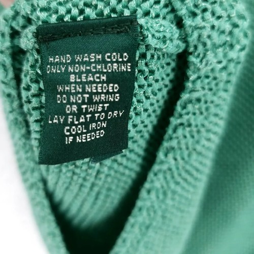 NWT LRL Ralph Lauren Sage Green Loose Knit Sweater Cotton Poly Blend Size LARGE - Picture 6 of 6