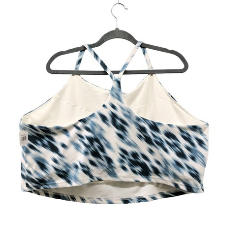 Old Navy Active Sports Bra 4X Blue White Tie Dye Light Support Training Longline - Picture 2 of 10