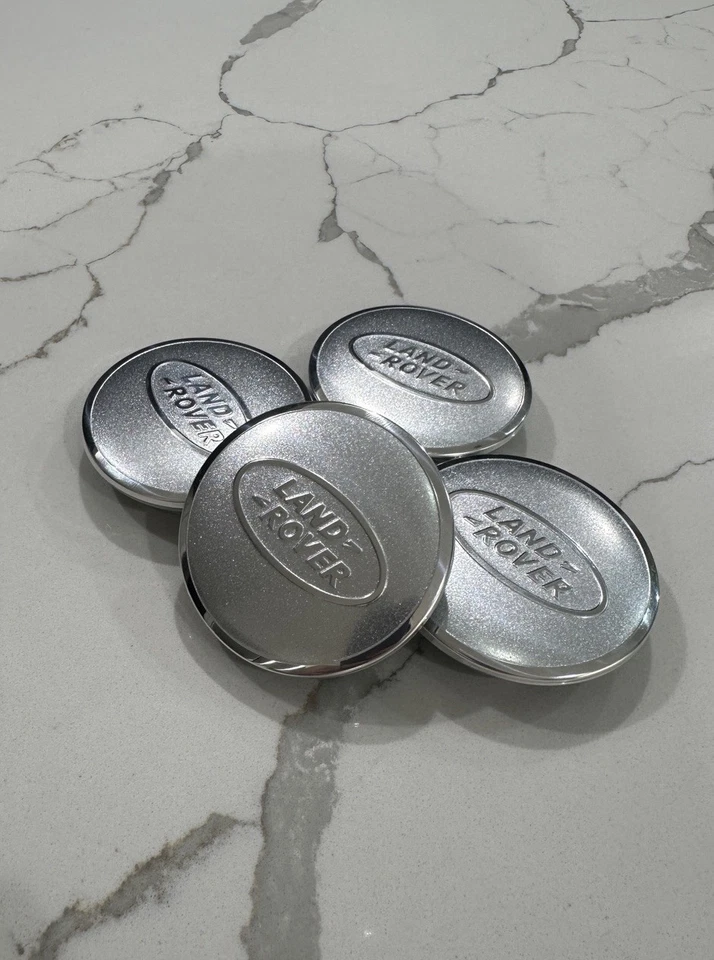 JUEGO DE 4 tapacubos centrales de rueda Land/Range Rover Land Rover totalmente plateados HSE 62 MM Foto 3 de 4
