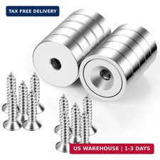 10 PACK Neodymium Round Cup Magnet 40 Lbs Strong Rare Earth Magnets Heavy Duty
