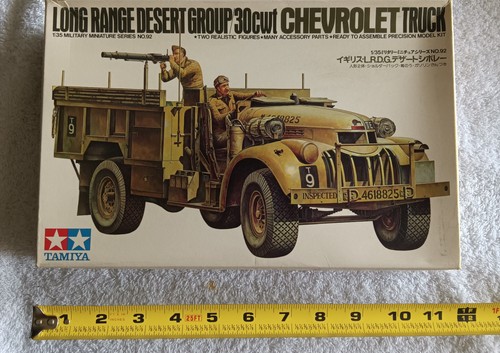 Tamiya 1 35 British WWII Military LRDG 30cwt CHEVROLET TRUCK Kit No 92 tamiya-1-35-british-wwii-military-lrdg-30cwt-chevrolet-truck-kit-no-92