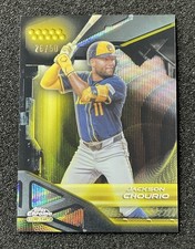 2026 Topps Chrome Black Jackson Chourio #91 Gold Wave Refractor /50 Brewers