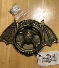 Brass Like Antiqued Gold  Metal Bat Wings Gothic Door Knocker Hardware Halloween