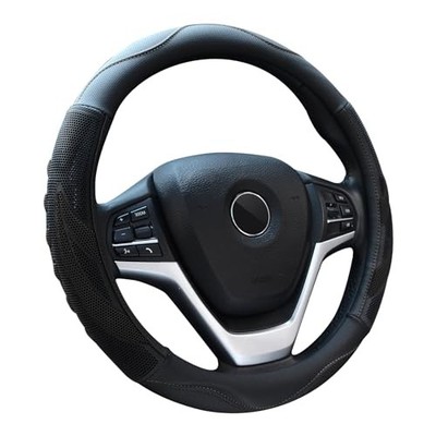 Alusbell Breathable Auto Car Steering Wheel Cover for Men and Women Black