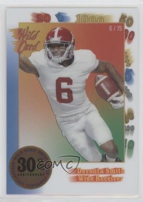2021 Nationals 30th Anniversary White Blue 6/75 DeVonta Smith Rookie RC 0h1