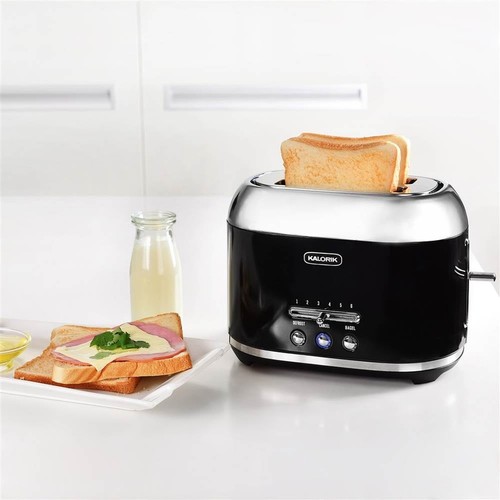Retro 2-Slice Toaster Adjustable Browning Extra Wide Slots Removable Crumb Tray - Picture 6 of 7