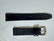 Jacques Lemans Genuine leather black band strap 20mm
