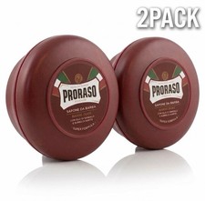 PRORASO Sapone Da Barba Red Shaving Soap in Bowl with Sandalwood  2Pack