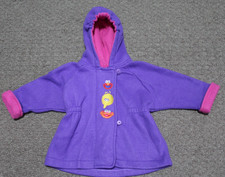 VTG Sesame Street Toddler Fleece Coat Purple Elmo Big Bird 18M Hooded Jacket