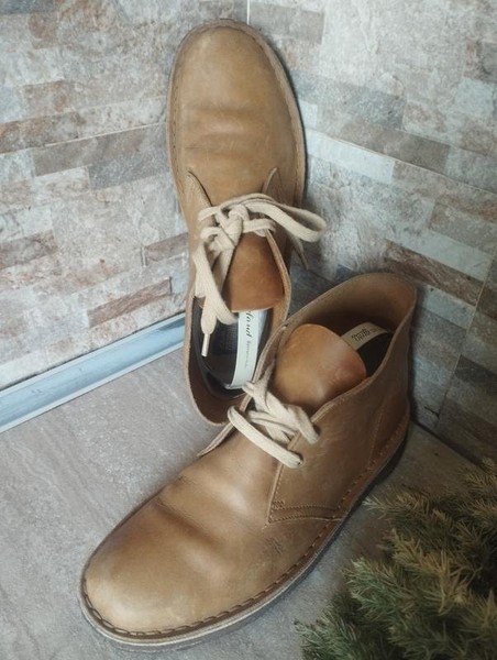 Women Clarks Boots Orange Leather 41
