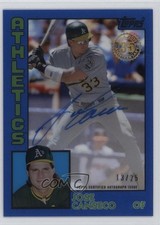 2019 Topps Clearly Authentic 1984 Design Blue 13/25 Jose Canseco Auto 7ut