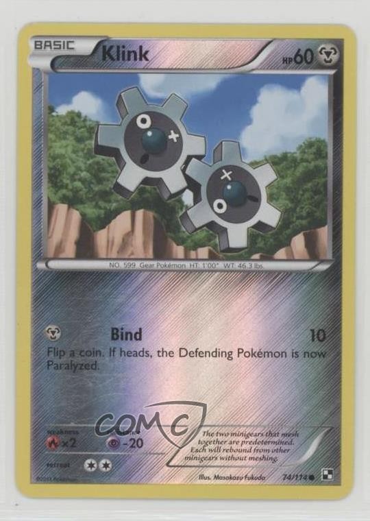 Klink Reverse Foil Pokemon Black & White Base Set #74