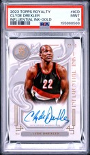 2023 TOPPS ROYALTY INFLUENTIAL INK GOLD #IICD CLYDE DREXLER 07/10 PSA 9