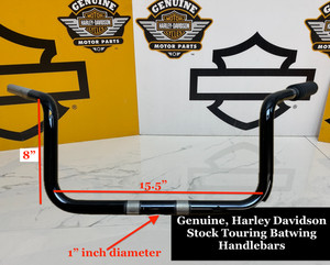 OEM Harley 14-25 Street Glide Touring Batwing 8" inch TBW Handlebars 8" Black