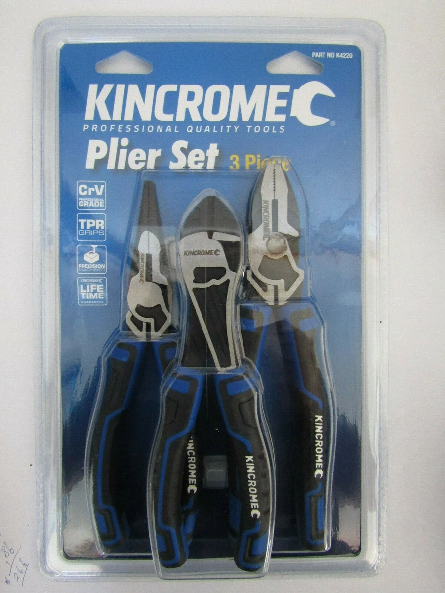 Kincrome 3 Piece Combination Long Nose Diagonal Cutter Plier Set K4220