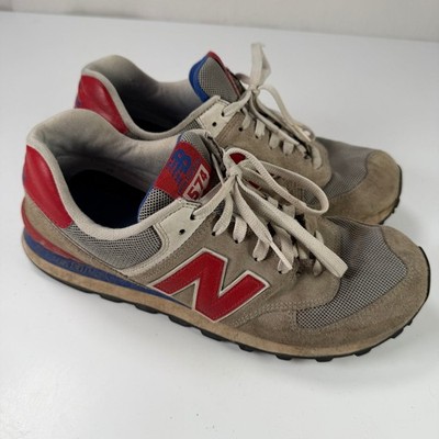 New Balance 574 Herren Sneaker Laufschuhe 10 Tan Rot Blau