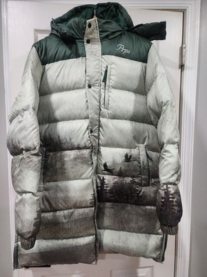 Prps Parka Mens XL Forest Green Goose Down Puffer Hooded Scenic Hunting Jacket