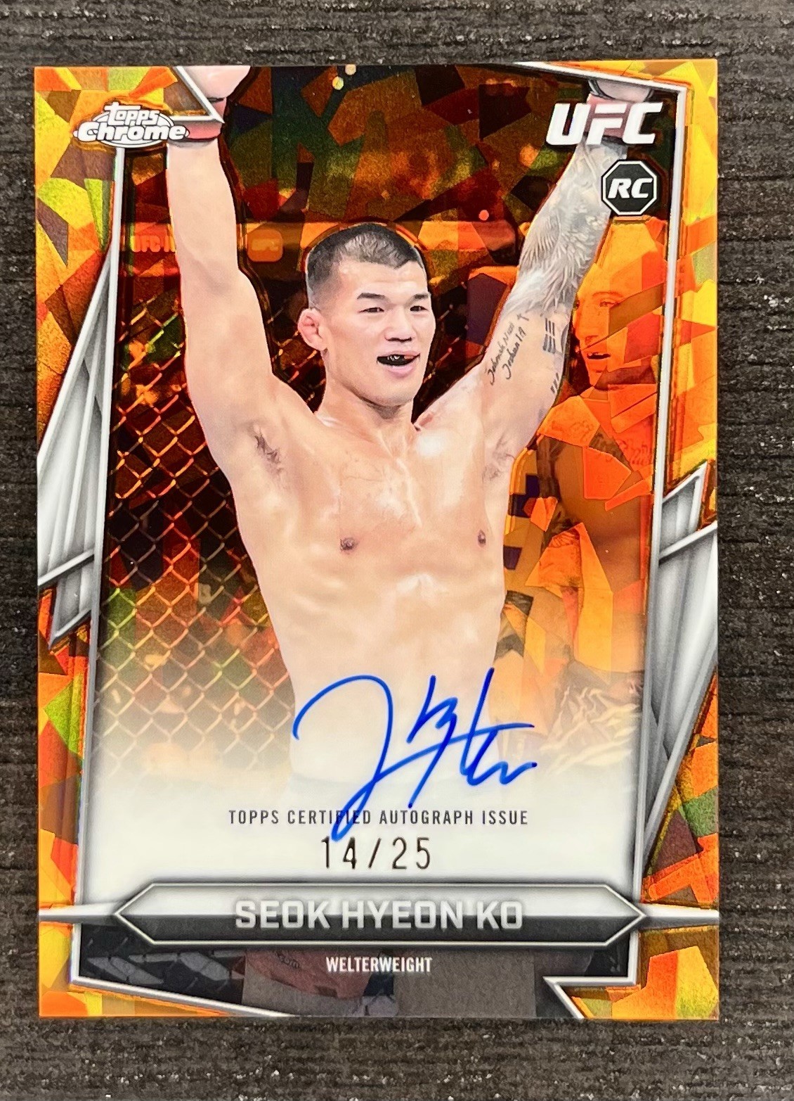 2026 Topps Chrome UFC Sapphire Seok Hyeon Ko Rookie Auto /25