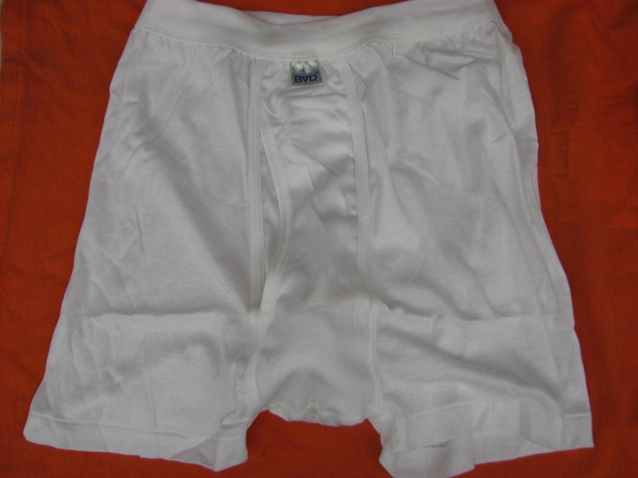 Vintage underwear BVD men's white boxer  brief M-L w/covered waistband