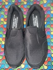 Skechers Slip On Unisex Lightweight Shoes Black Air-Cooled Memory Foam Kids Sz 4