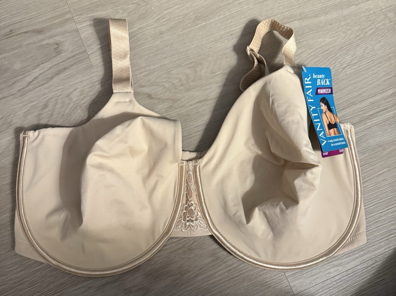 Bra Vanity Fair beautyback minimizer bra Size 42G Style 76080 Neautral-underwire