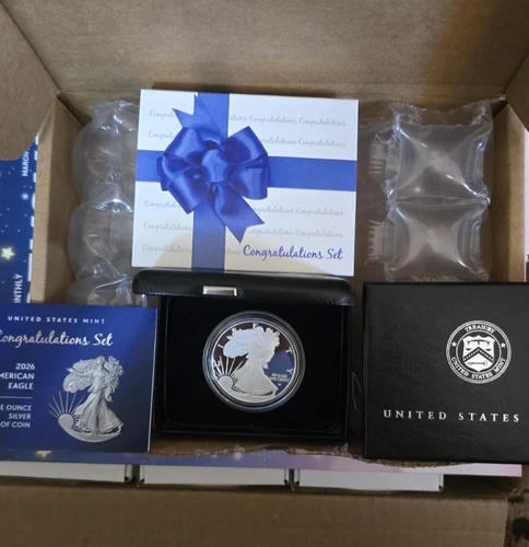 2026 Congratulations Set American Eagle 1oz Silver Beautiful Proof Coin In Hand!