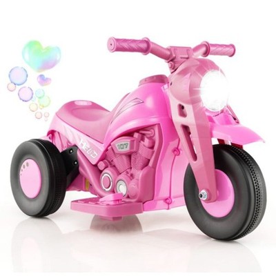 6V Elektro Kinder Aufsitz Motorrad mit Seifenblasenmaschine - Rosa