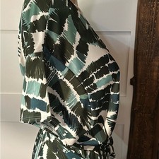 Jeyrey Green Tropical Wrap Maxi Dress | Plus Size 2X | Made in USA