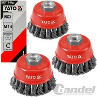 3X Yato TopfbÜRste Ø 60Mm DrahtbÜRste M14 Flex Winkelschleifer Stahl RundbÜRste