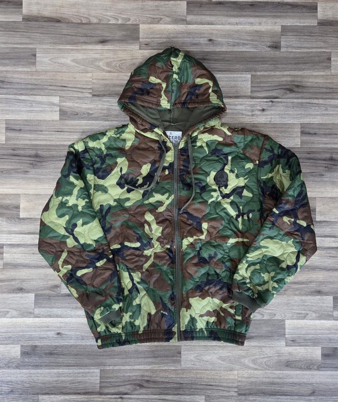 Zero Foxtrot Woobie Jacket XL ERDL Woodland Camo Quilted Hooded Military Utility