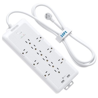 4000 Joules Surge Protector Power Strip, 12 Widely Spaced AC Outlets, Overloa...