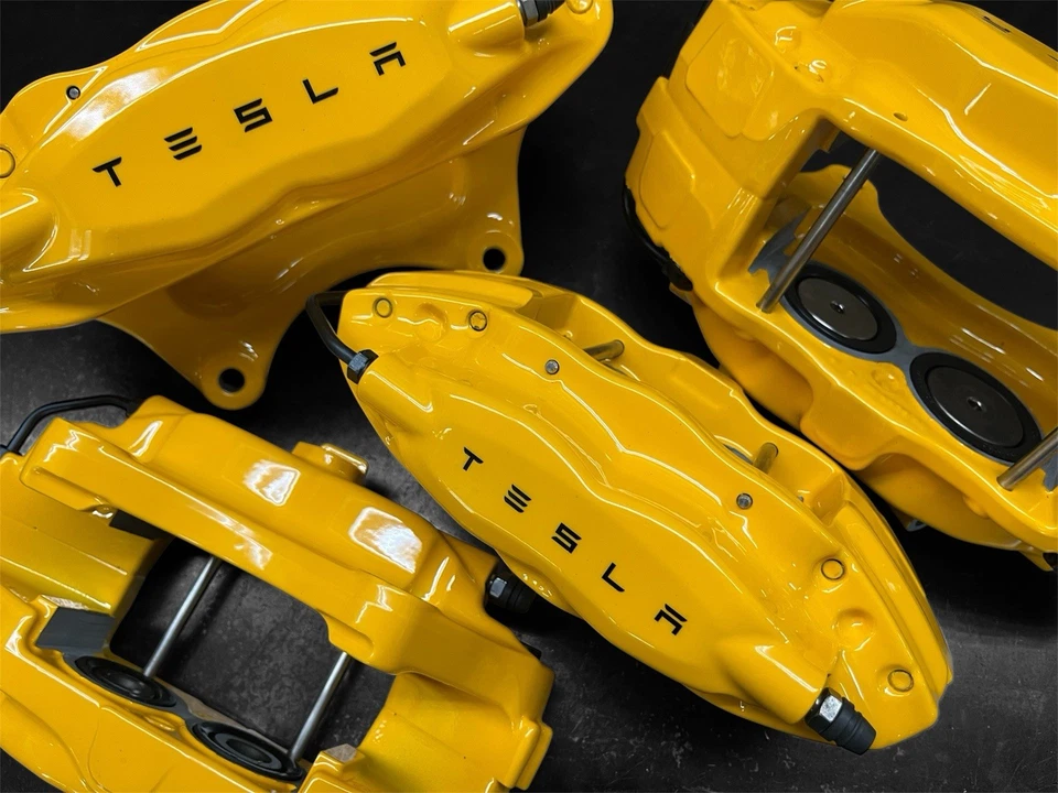 2012–2016 Tesla Model S Brembo Brake Caliper Set Yellow Powder Coated Perfomance - Image 3 of 4