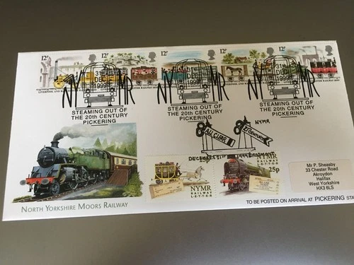 GB STAMPS NORTH YORKSHIRE MOORS RAILWAY FIRST DAY COVER NYMR PICKERING RAILWAY