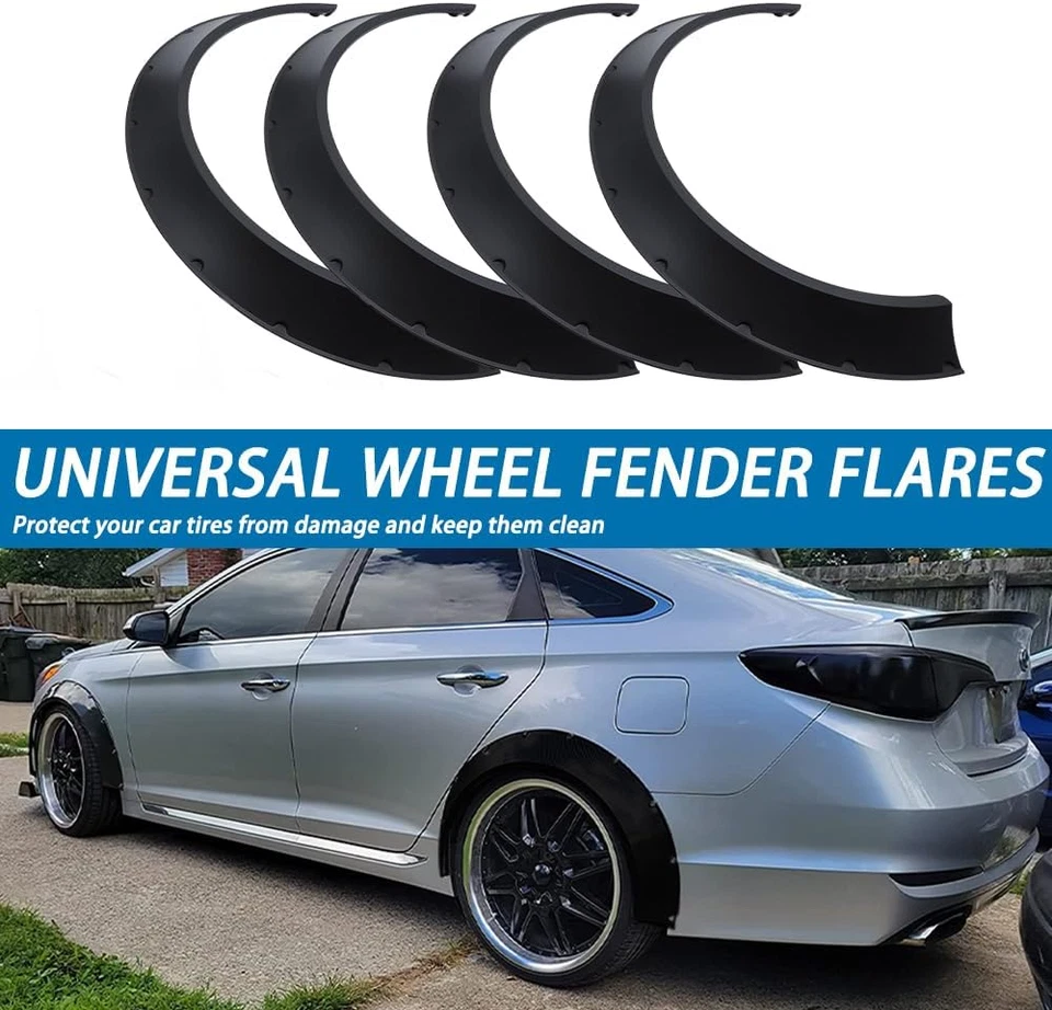 Kit Universal Guardabarros Flares 4 PIEZAS Coche Guardabarros Grande Carrocería Ancha Flexible Rueda Arca Foto 4 de 4