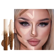 2in1 Cream Contour Highlighter Stick, Neutral Bronzer Makeup Sticks, Applies Dua