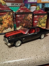 1970 Chevelle SS454 LS6 1 Of 2500 Tuxedo Black/Red Stripes ,Interior 1/18