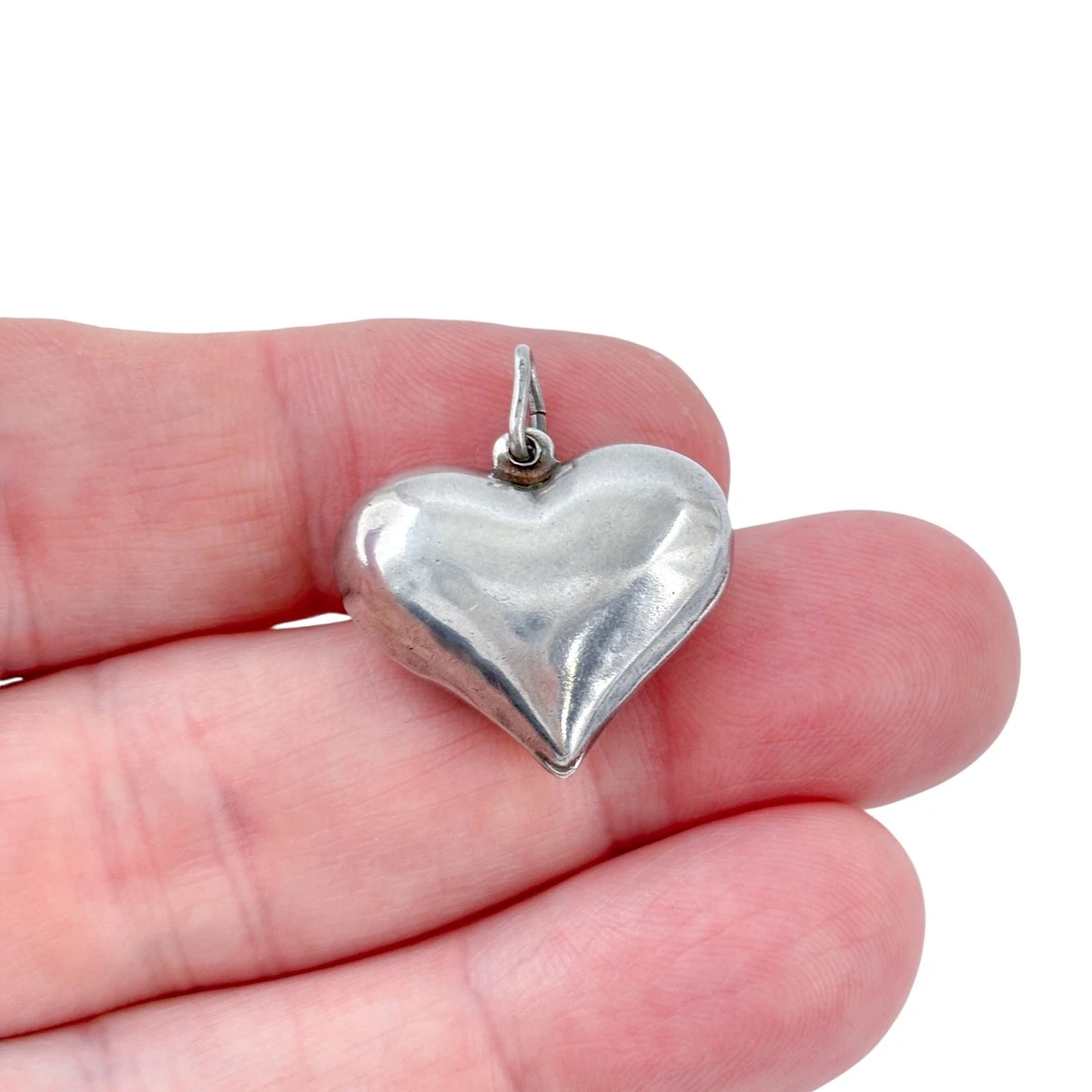 Puffy Heart Pendant In Retro Costume Necklaces & Pendants for sale