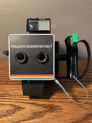 Polaroid MiniPortrait Instant Camera Black with Rainbow Stripe & Working Shutter