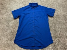 Culver's Restaurant Shirt Womens 16 Blue Button-Up Employee Uniform Workwear SS