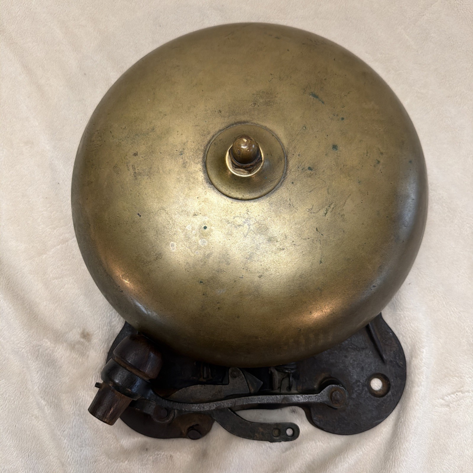 Antique Boxing Bell Ring Side Brass Bell 11 Inches Diameter Wooden ...