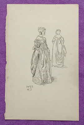 Alberto Durero Drawing on paper (Handmade) signed and stamped mixed media.