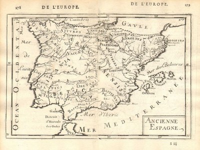 ROMAN IBERIA 'Ancienne Espagne' Towns Hispania Lusitania Spain. MALLET 1683 map