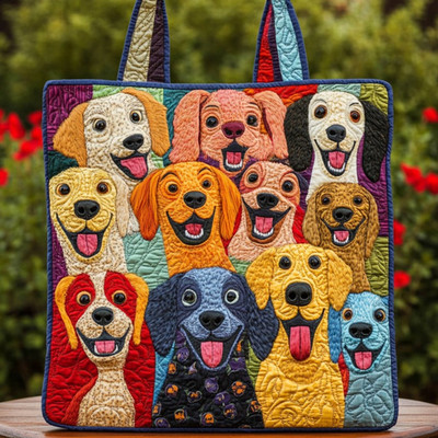 Personalized Dog Pet Puppy Lovers Quilted Tote Bag Woman Handbag Gift