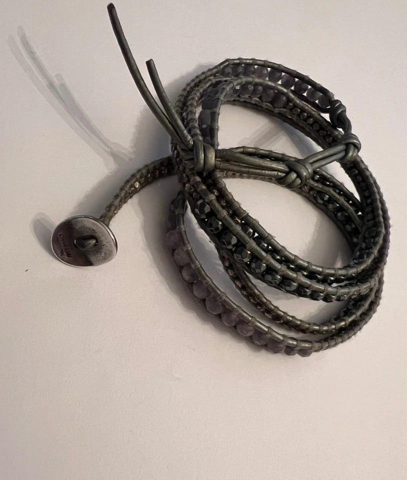 Custom Chan Luu Grey Mixed Stone/Metal Wrap Bracelet  - Image 3 of 4