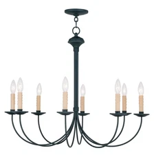 Livex Lighting 4457-04 Heritage 8 Light 30 inch Black Chandelier Ceiling Light