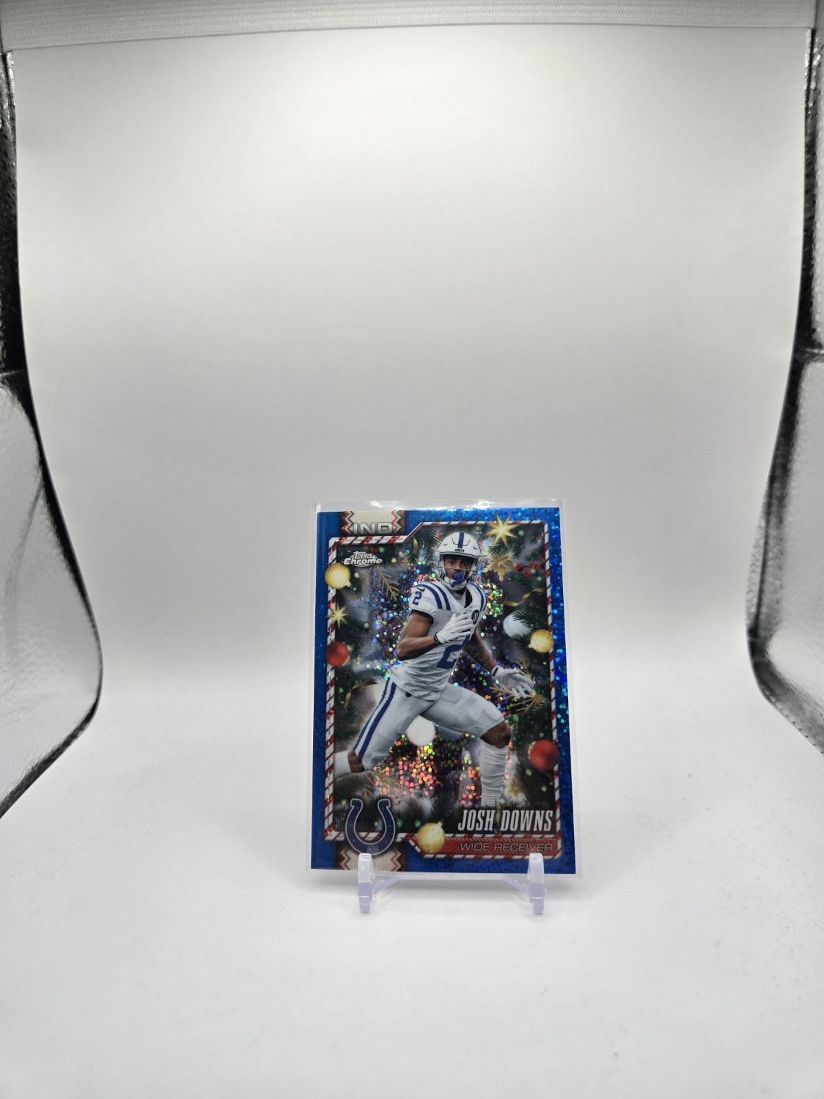 2026 Topps Chrome Holiday Josh Downs Blue Sparkle Refractor /150 Colts