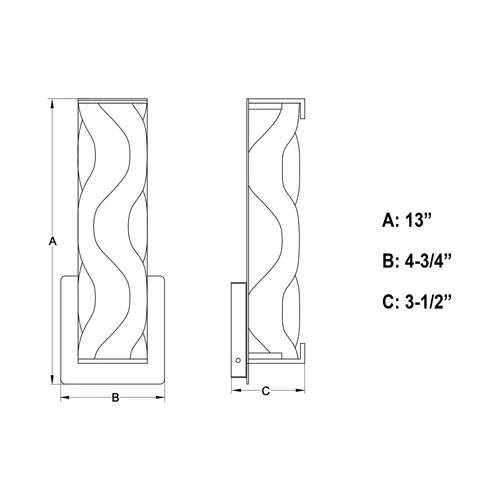 Vaxcel Lighting W0357 Marseille 1 Light 13" Tall LED Bathroom - Chrome - Picture 8 of 9